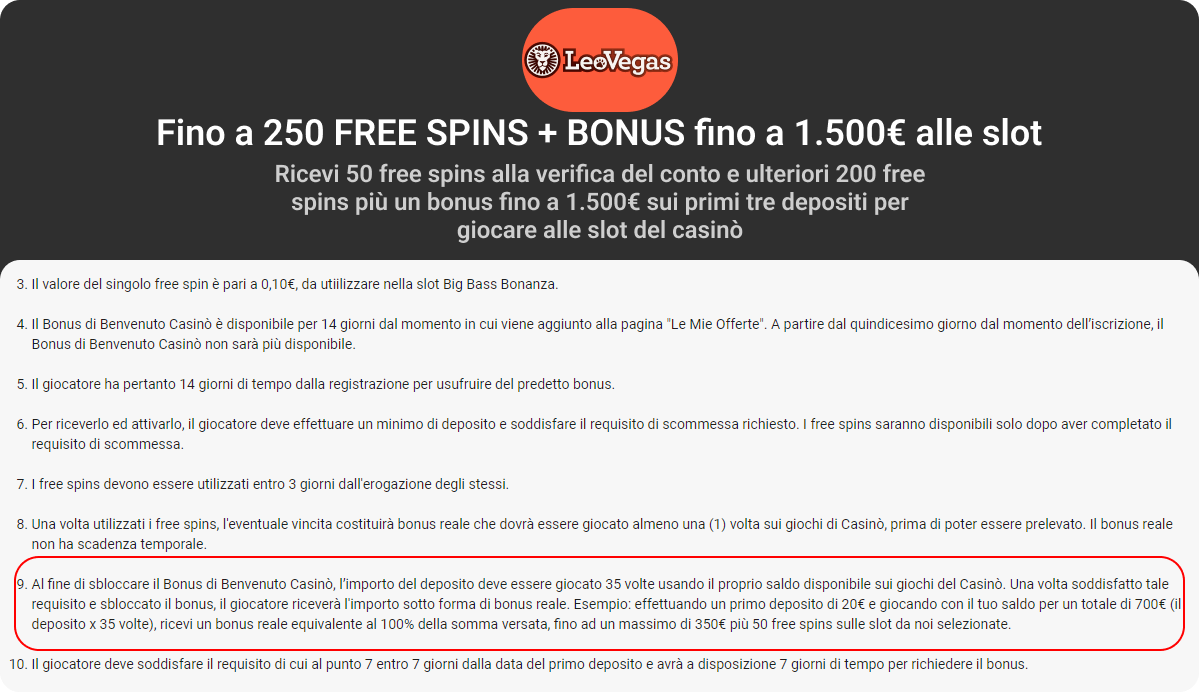 Fino a 250 FREE SPINS + BONUS fino a 1.500€ alle slot Bonus di scorrimento