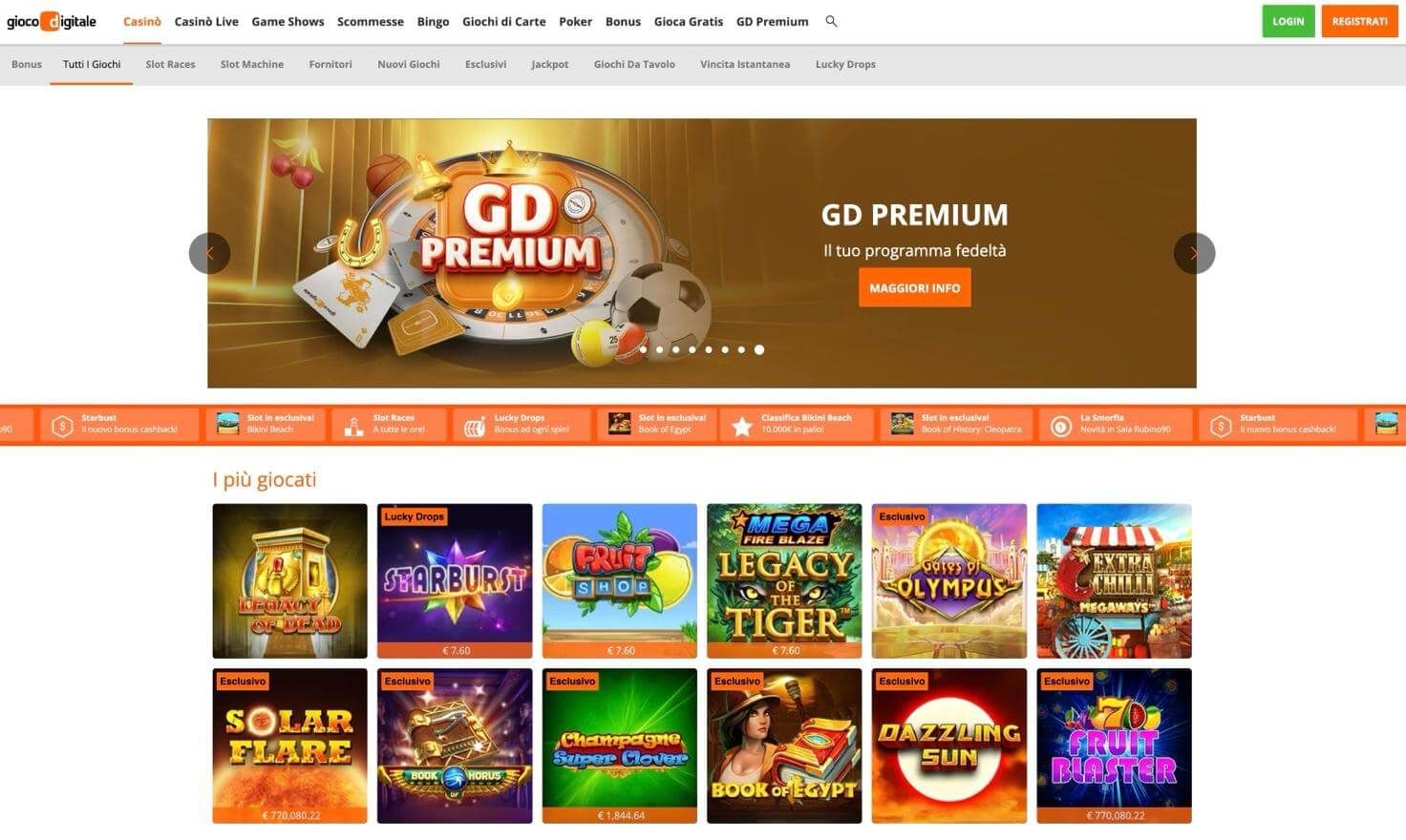 GiocoDigitale homepage