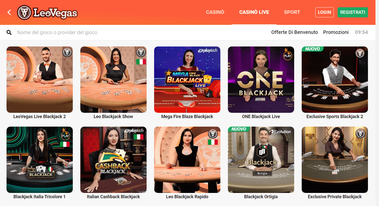 Gioca ai numerosi tavoli di Black Jack live su LeoVegas