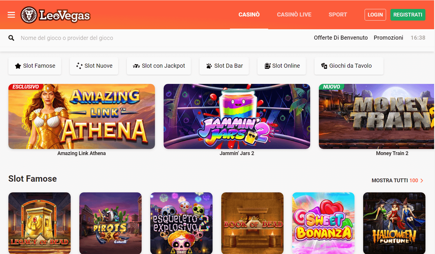 Scopri i giochi da casino LeoVegas più popolari in Italia