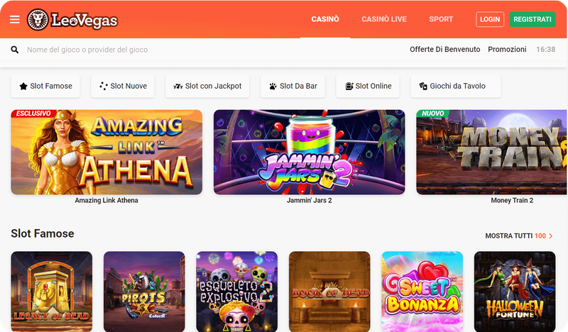 Scopri i giochi da casino LeoVegas più popolari in Italia