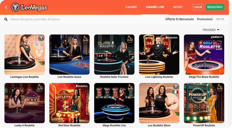 Scopri le Roulette Live LeoVegas e inizia a giocare