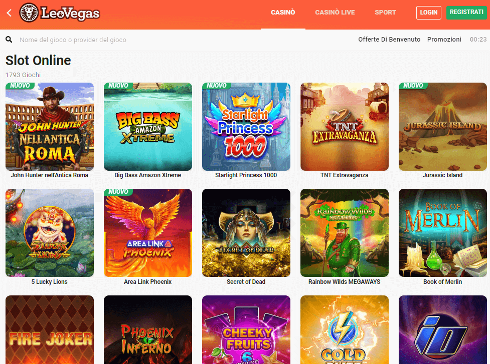 Scopri le slot di LeoVegas disponibili sul sito italiano