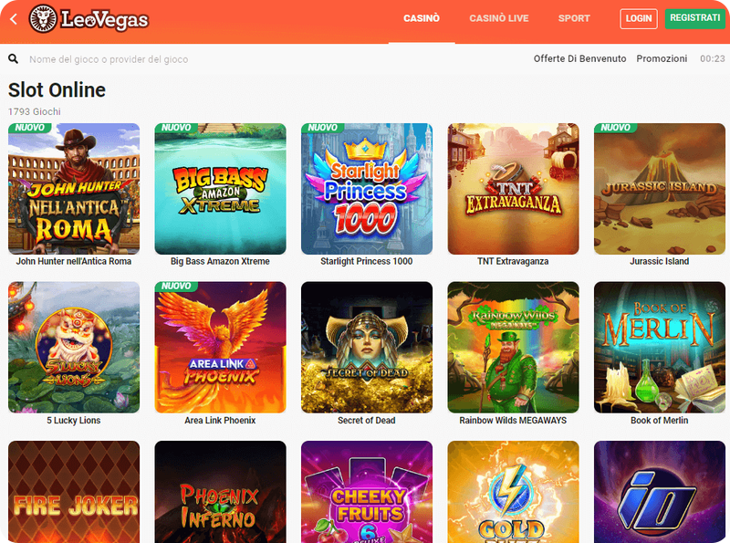 Scopri le slot di LeoVegas disponibili sul sito italiano