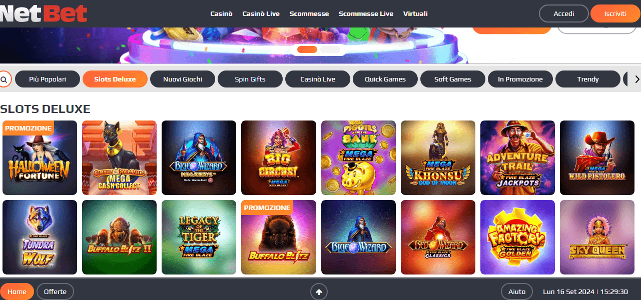 Su NetBet casinò online trovi oltre 2.700 slot