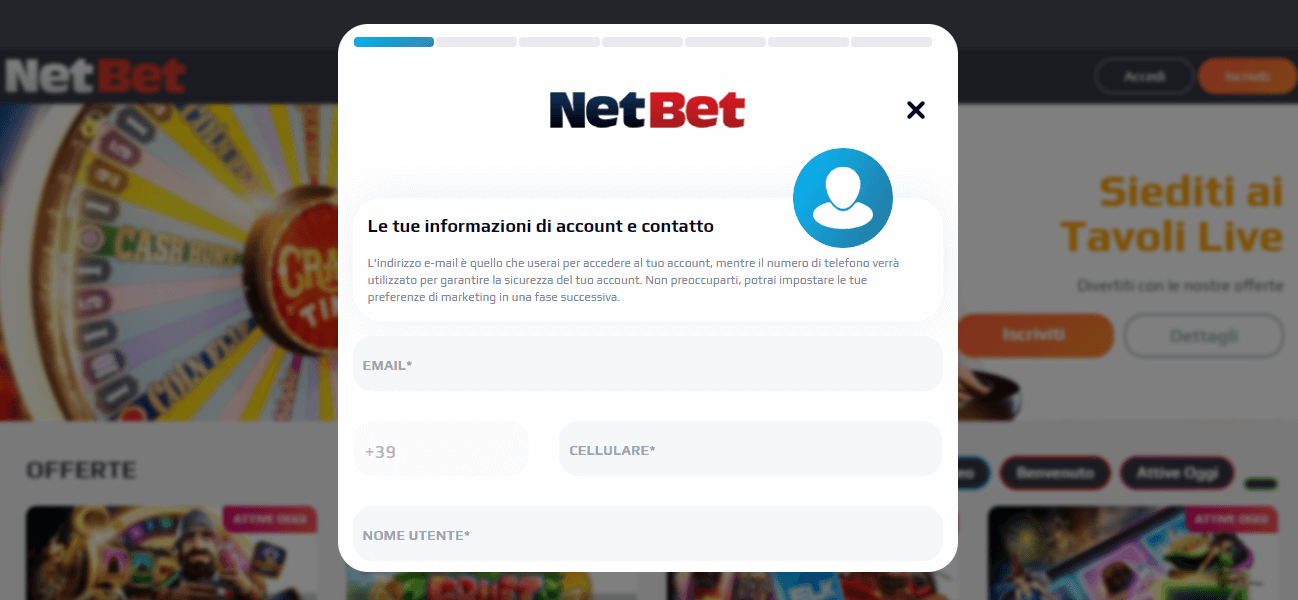 Qui devi inserire le tue informazioni di contatto.