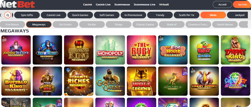 Le slot Megaways di NetBet possono portare vincite molto alte.