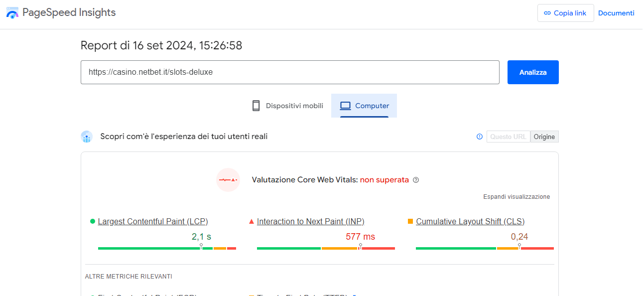 I risultati dei nostri test sulla velocità del casinò NetBet