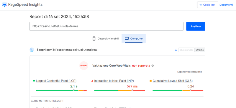 I risultati dei nostri test sulla velocità del casinò NetBet