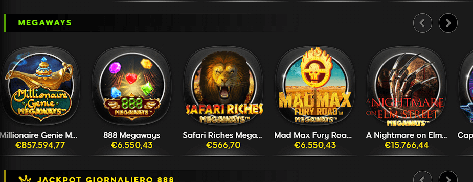 placelista slot Megaways su 888 Casinòholder