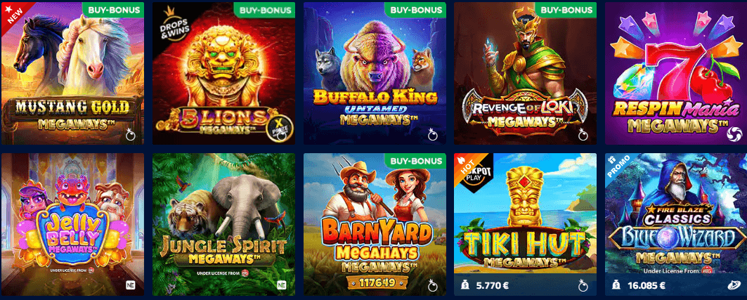 sezione slot megaways di AdmiralBet Casinò