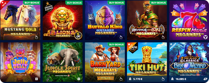 sezione slot megaways di AdmiralBet Casinò