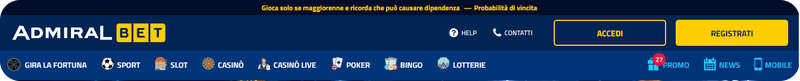 colori grafica di AdmiralBet Casinò