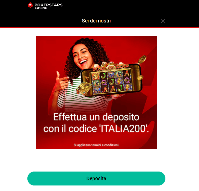 primo deposito Pokerstars Casinò