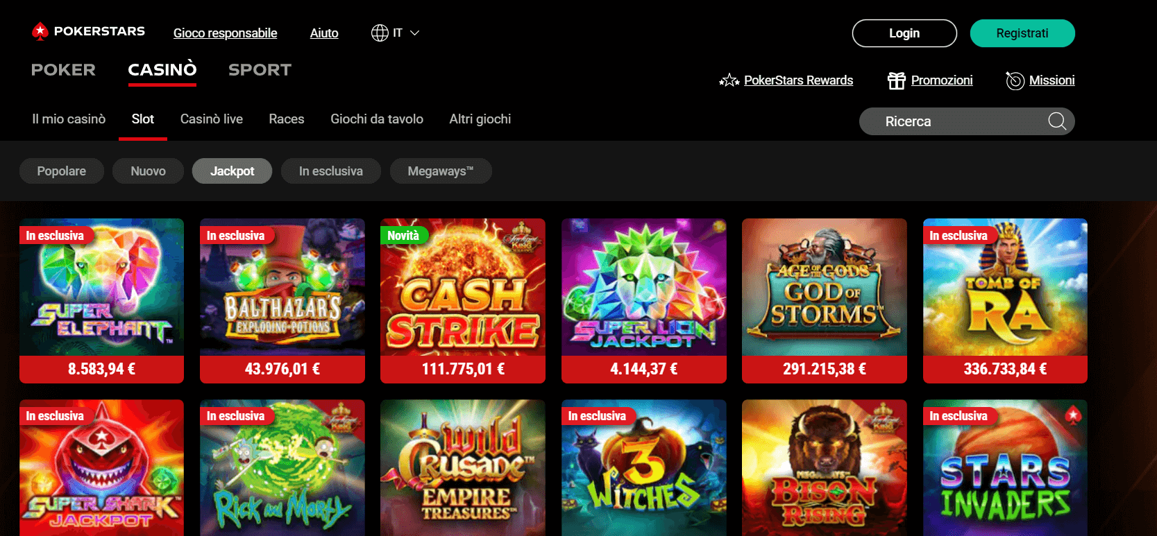 jackpot games pokerstars casino