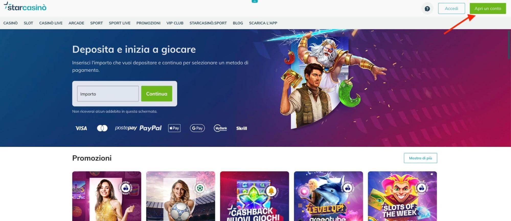 StarCasinò registrazione