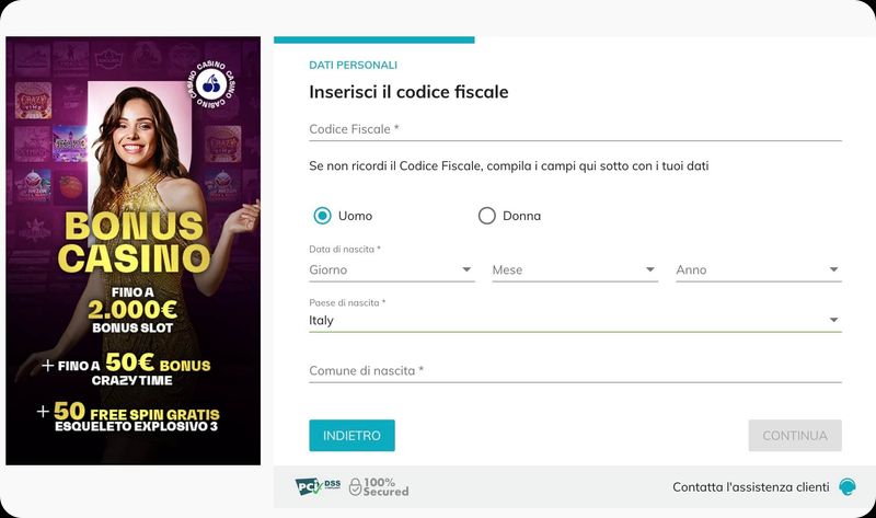 StarCasinò codice fiscale