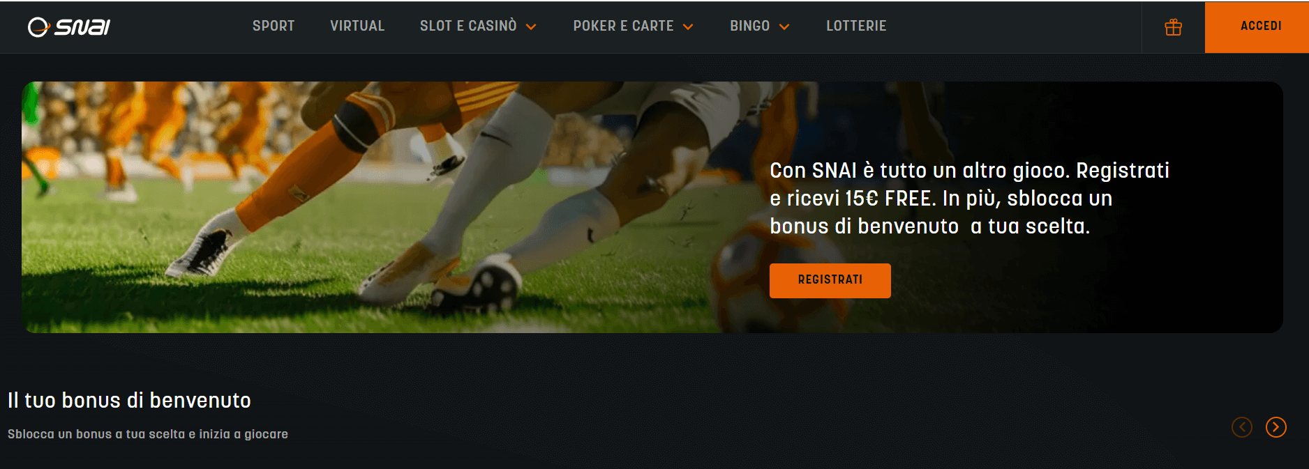 registrazione SNAI Casinò