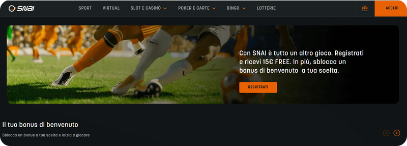 registrazione SNAI Casinò