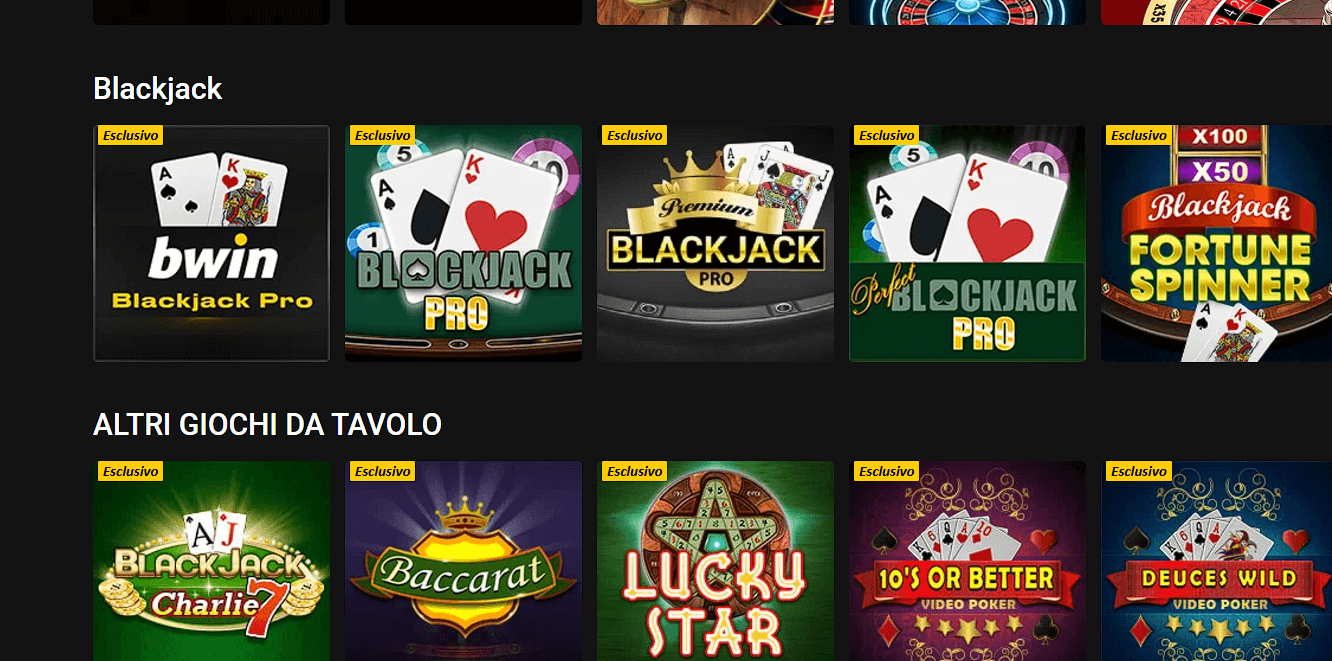 giochi da tavolo su Bwin