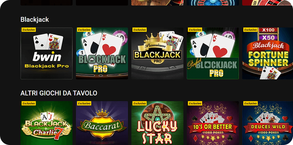 giochi da tavolo su Bwin