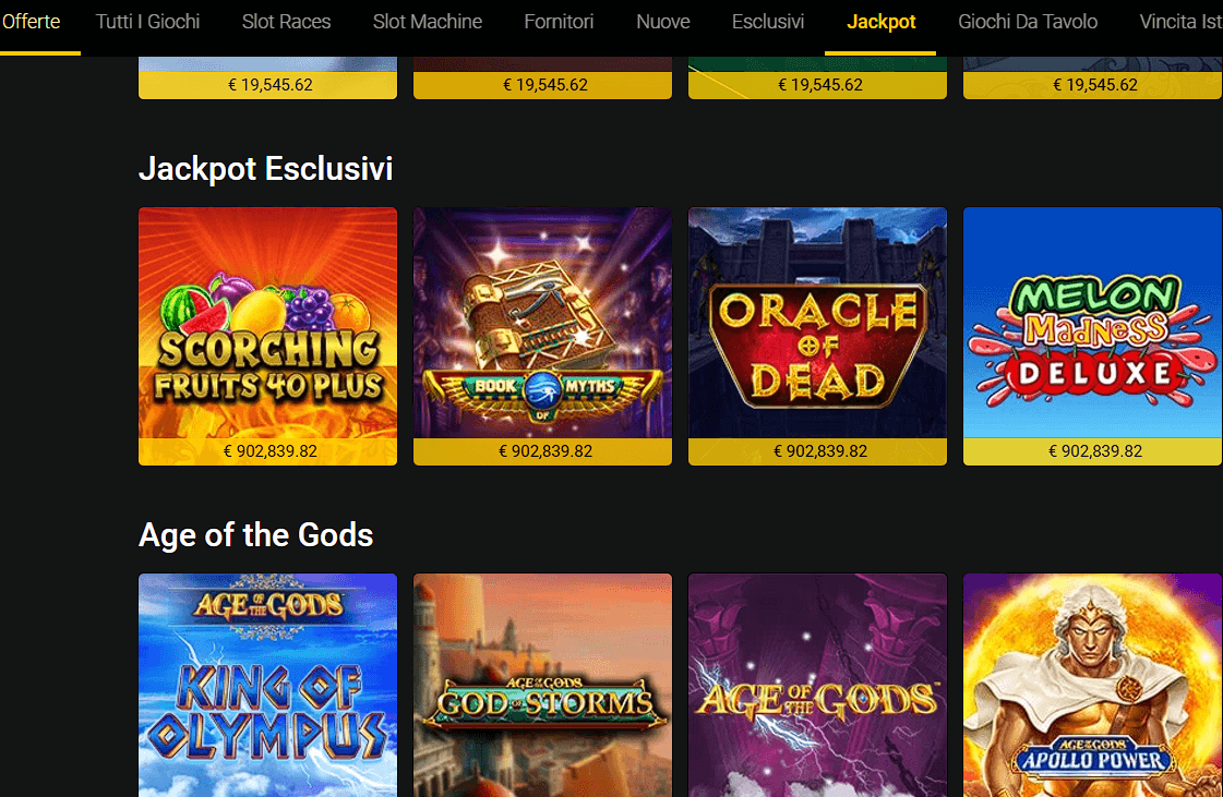 slot con jackpot su Bwin