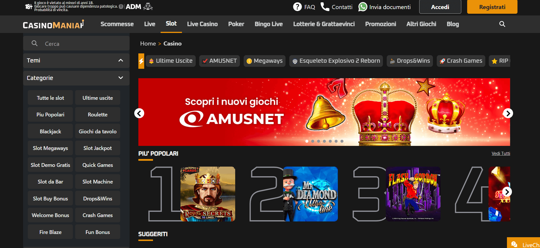 giochi slot casinomania
