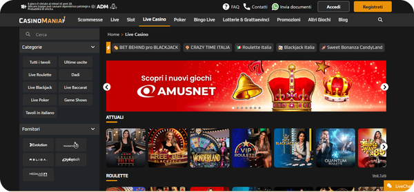 live casino casinomania
