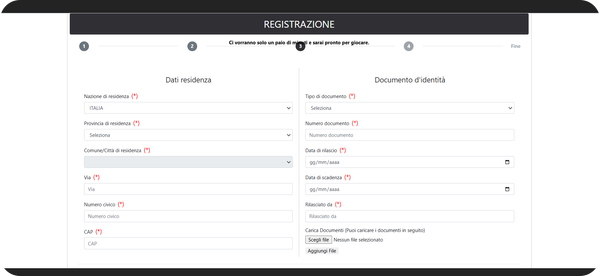 registrarsi su casinomania