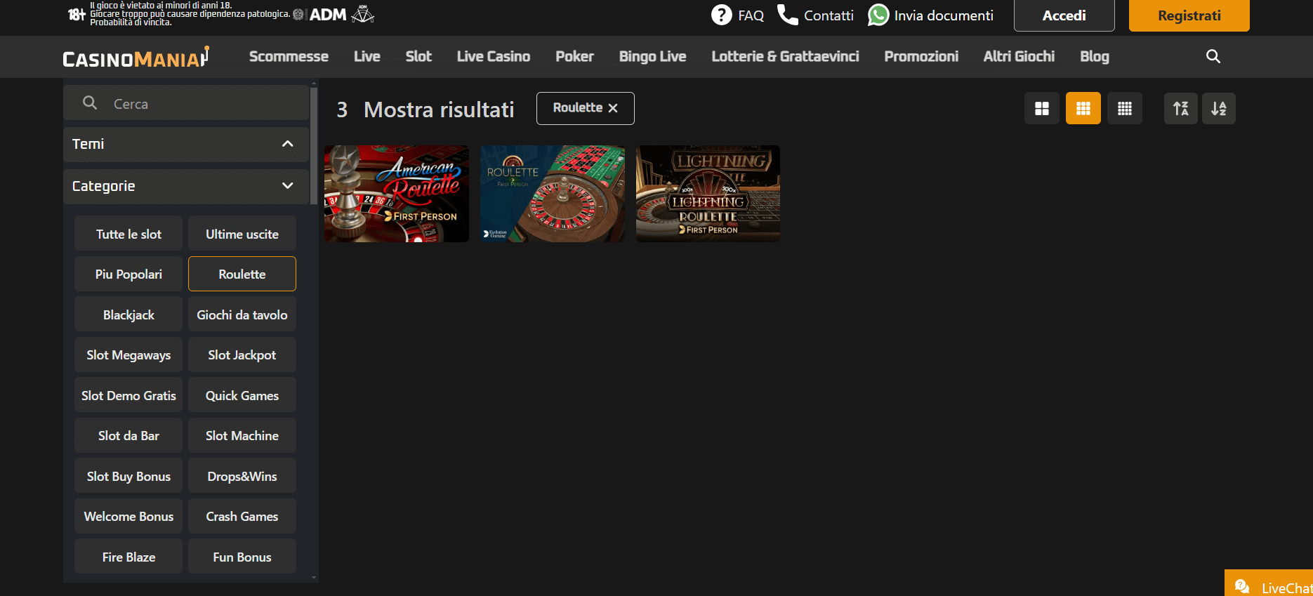 roulette casinomania