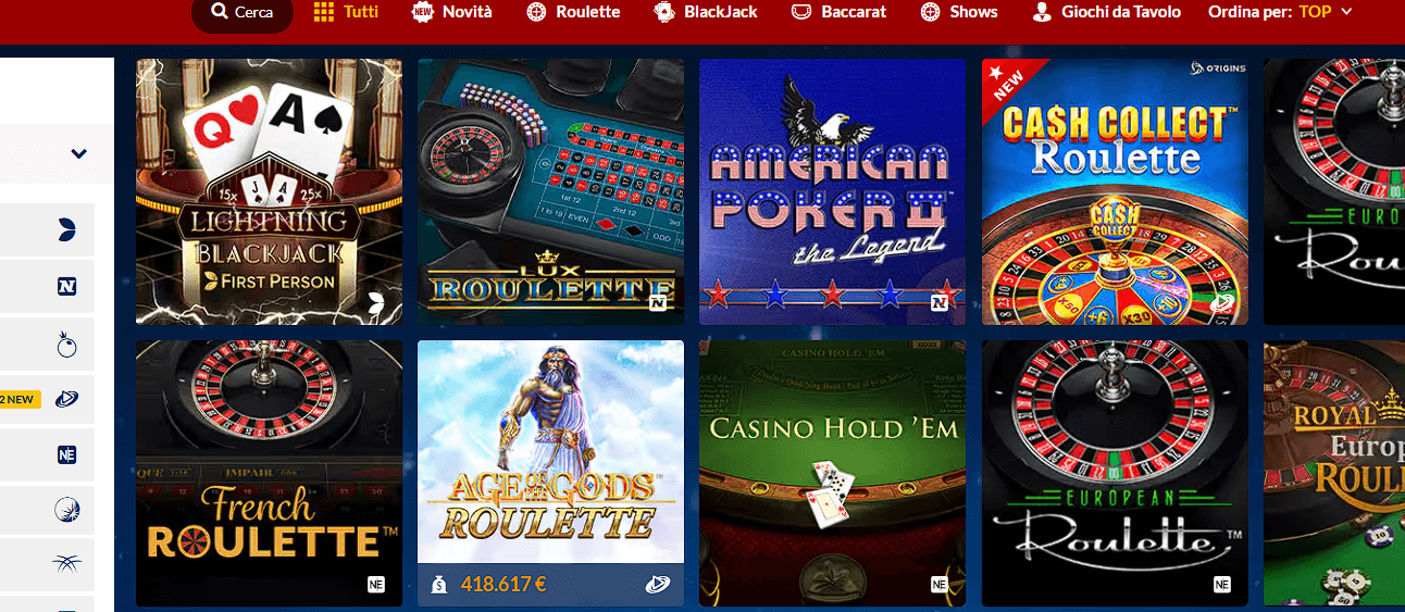 giochi da tavolo su Starvegas