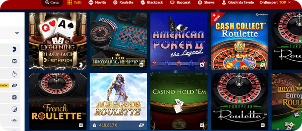giochi da tavolo su Starvegas