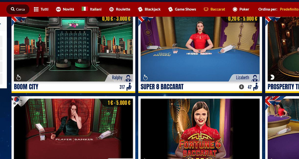 live baccarat su Starvegas