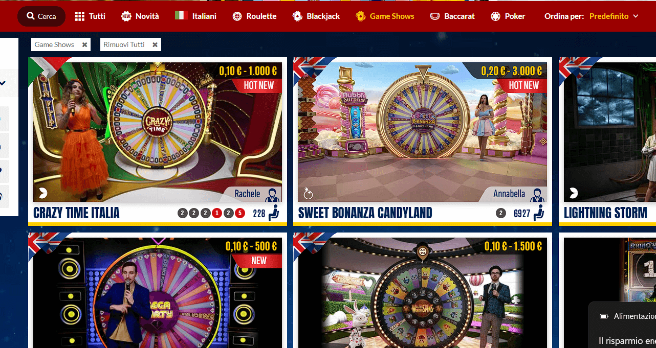 game shows su Starvegas