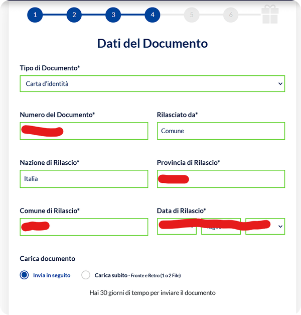 fase 4 di registrazione su Starvegas