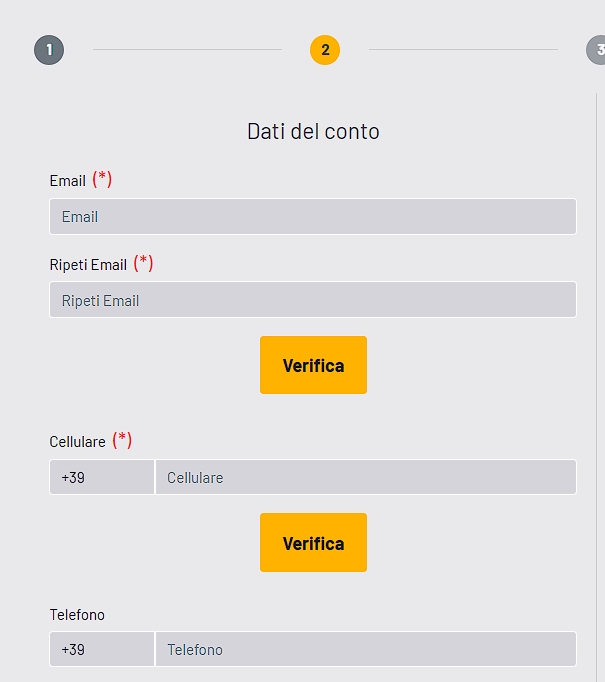Fase 2 di registrazione su Netwin Casinò