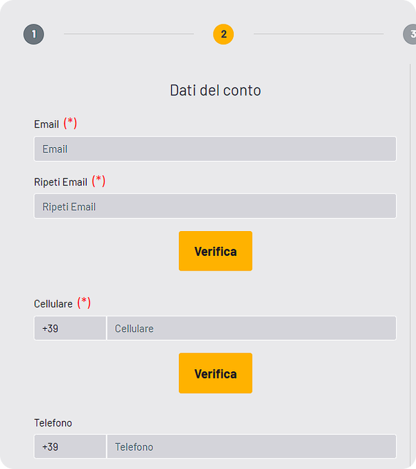Fase 2 di registrazione su Netwin Casinò