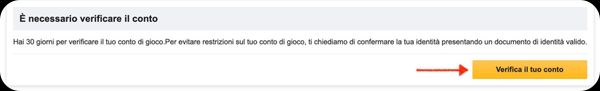 Betfair verifica conto