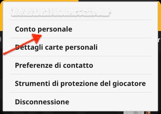 Betfair convalida conto personale