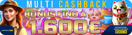 Bonus Casinò Multi Cashback AdmiralBet
