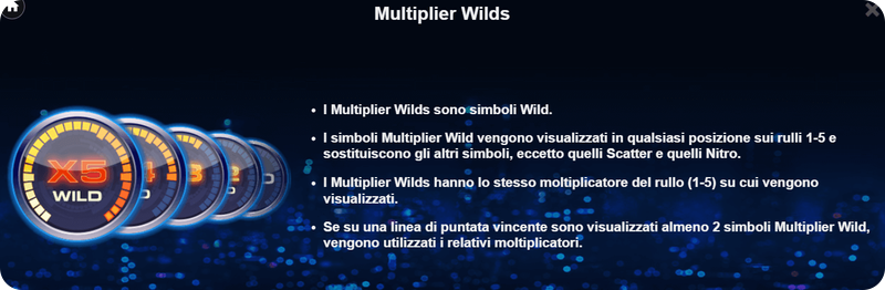 Drive Multiplier Mayhem Slot: valore dei Multiplier Wilds