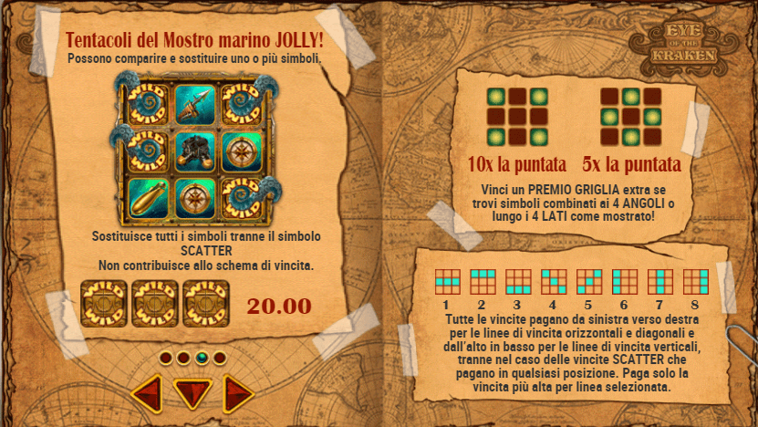 Eye of The Kraken Slot come funziona il mostro marino jolly