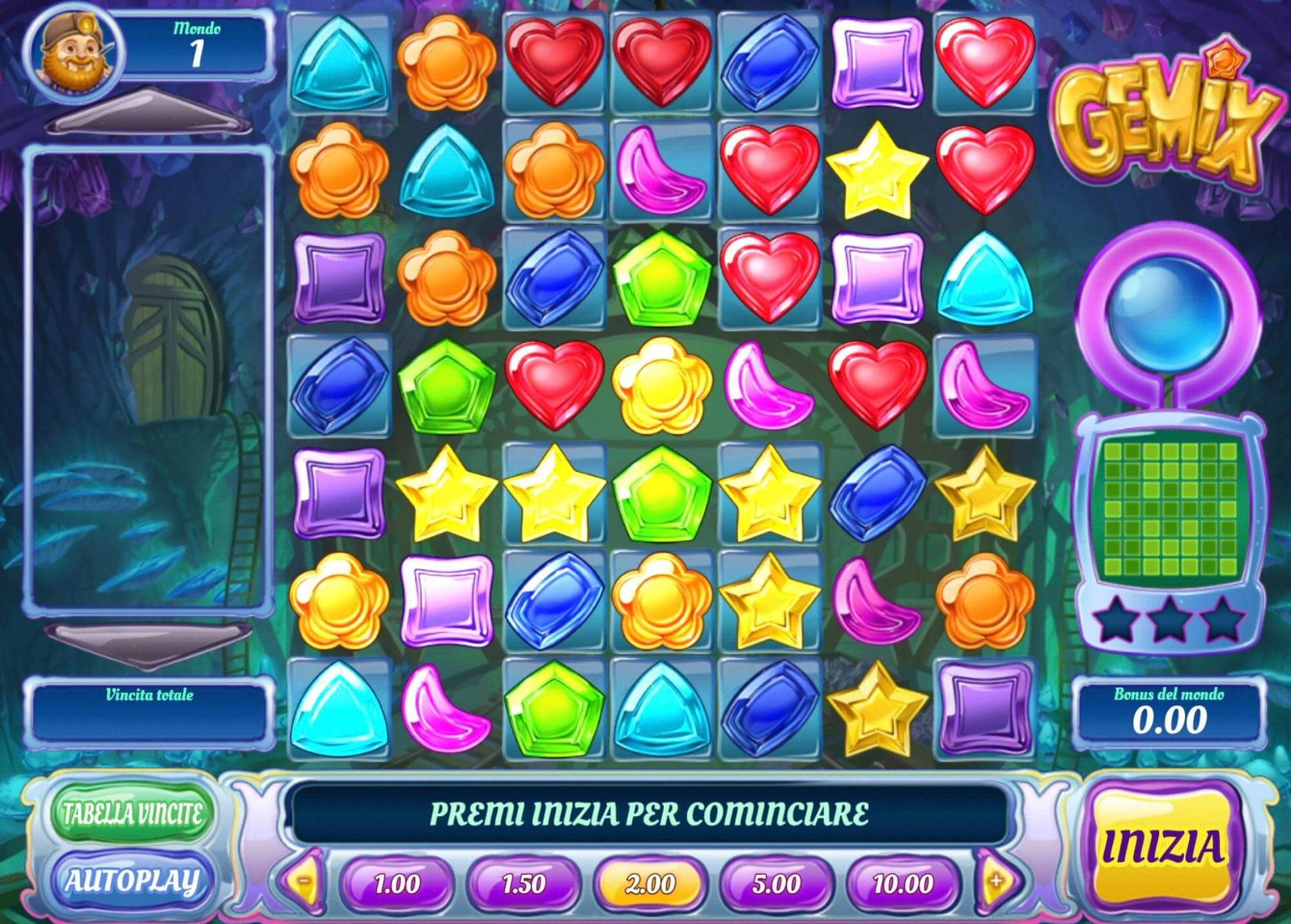 Gemix schermata di gioco principale
