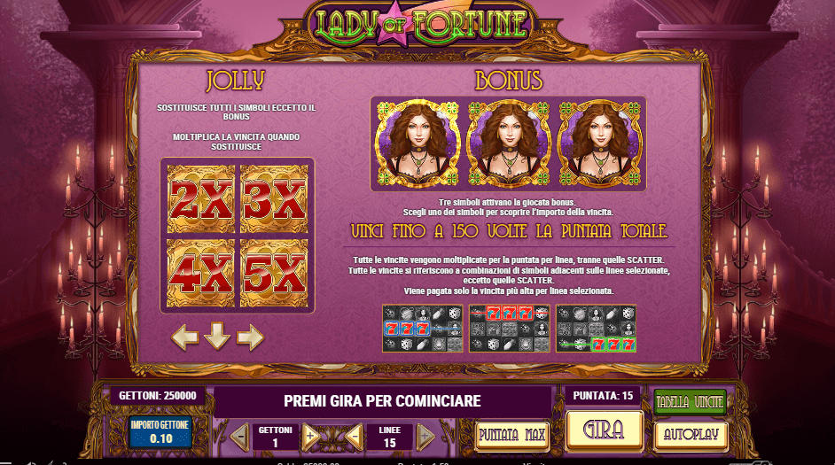 I simboli wild che puoi trovare su Lady of Fortune