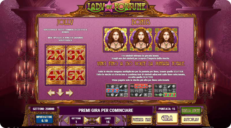I simboli wild che puoi trovare su Lady of Fortune
