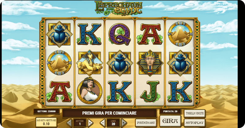 La schermata principale di Leprechaun Goes Egypt