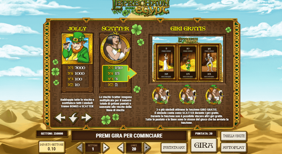 I simboli wild che puoi trovare su Leprechaun Goes Egypt