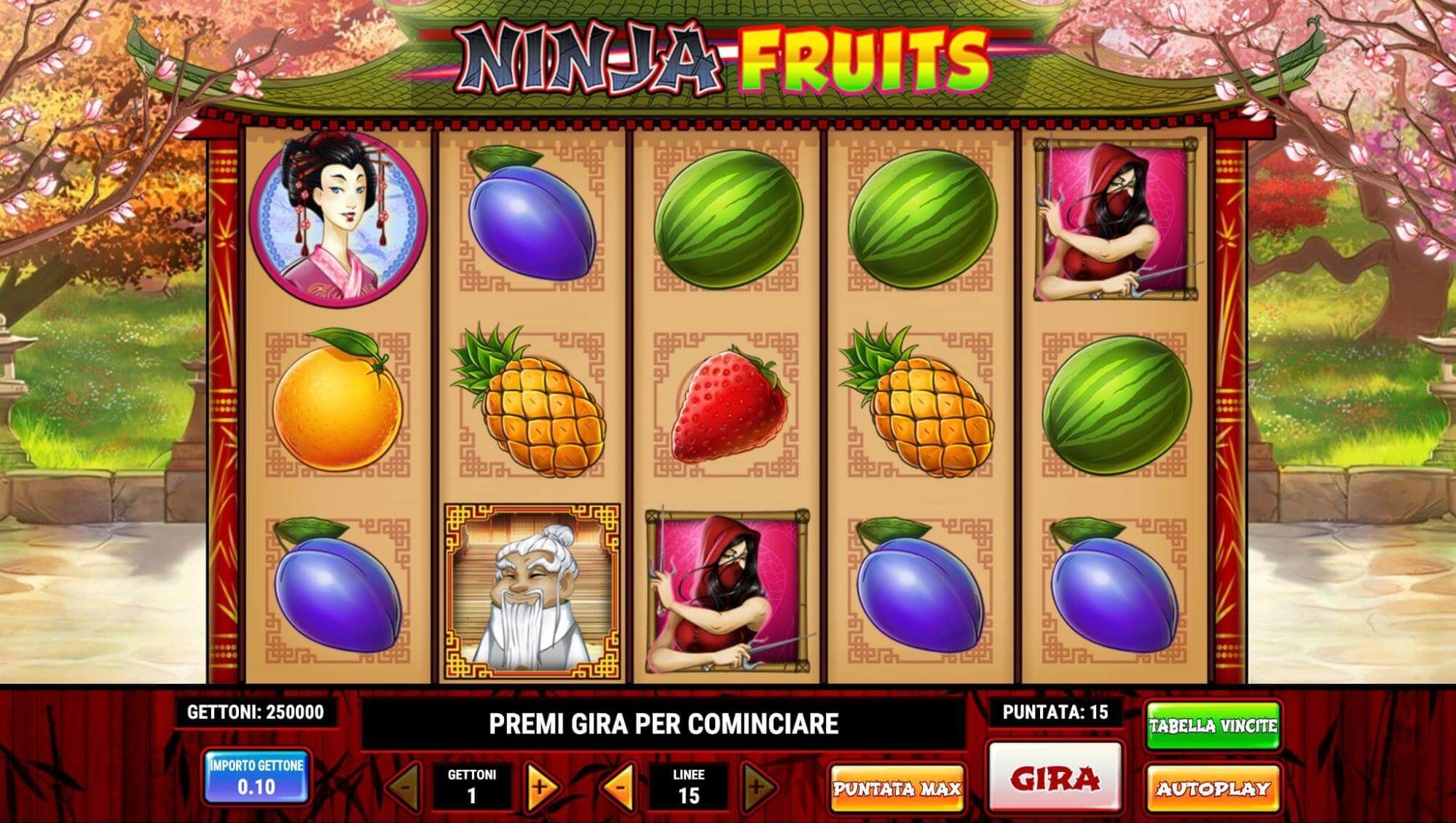 Ninja Fruits schermata di gioco principale