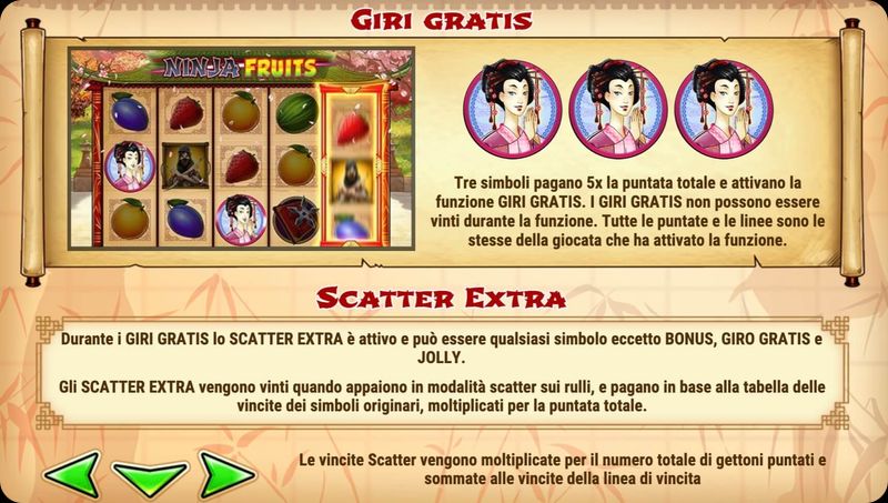 Ninja Fruits giri gratis scatter extra