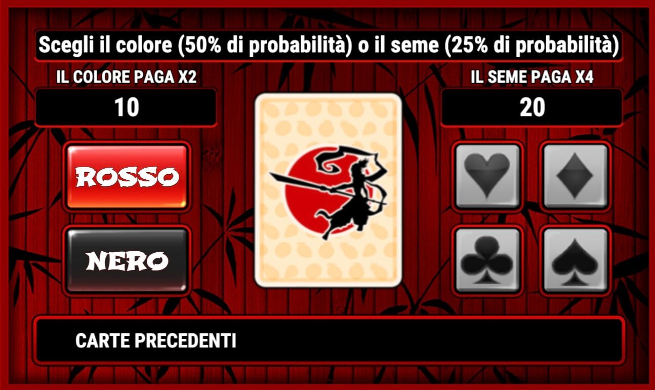 Ninja Fruits funzione Gamble